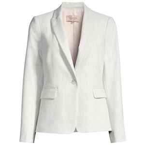 REBECCA TAYLOR Tailored Linen-Blend Suiting Jacket